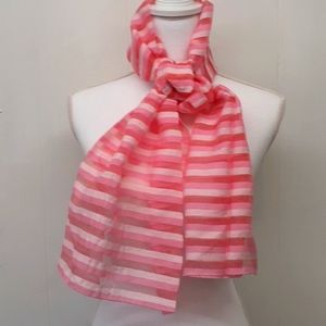 NWOT  Sheer Pink Striped Scarf